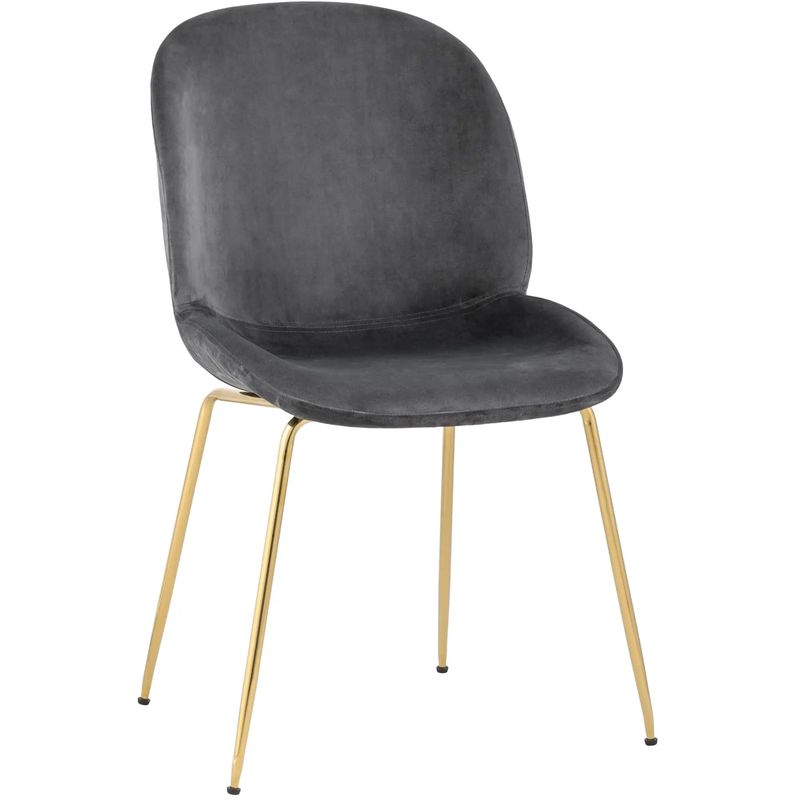 Стул Серый Велюр Vendramin Chair Серый Золотой Стул Серый Велюр Vendramin Chair Серый Золотой в Липецке | Loft Concept