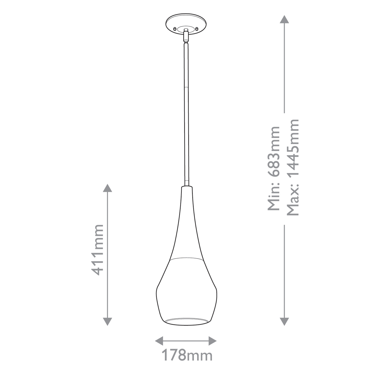 Подвесной светильник каплевидной формы с комбинированным плафоном из стали и белого матового стекла Kichler в Липецке