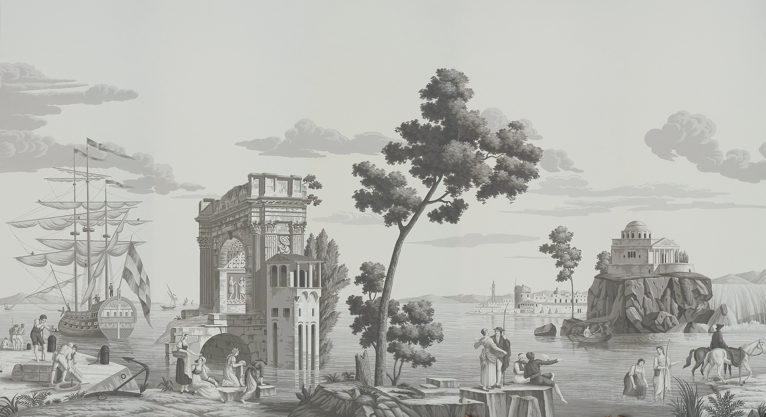 Обои ручная роспись Views of Italy Eau Forte on scenic paper Обои ручная роспись Views of Italy Eau Forte on scenic paper - постер Loft-Concept в Липецке