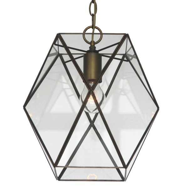 Подвесной светильник Rombius Pendant I clear glass Латунь Античная полированная Подвесной светильник Rombius Pendant I clear glass Латунь Античная полированная в Липецке | Loft Concept