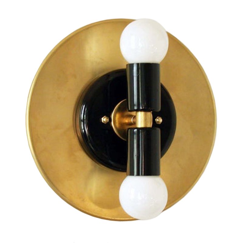 Modern Wall Double Sconce Gold Black Глянцевое золото Черный Modern Wall Double Sconce Gold Black Глянцевое золото Черный в Липецке | Loft Concept