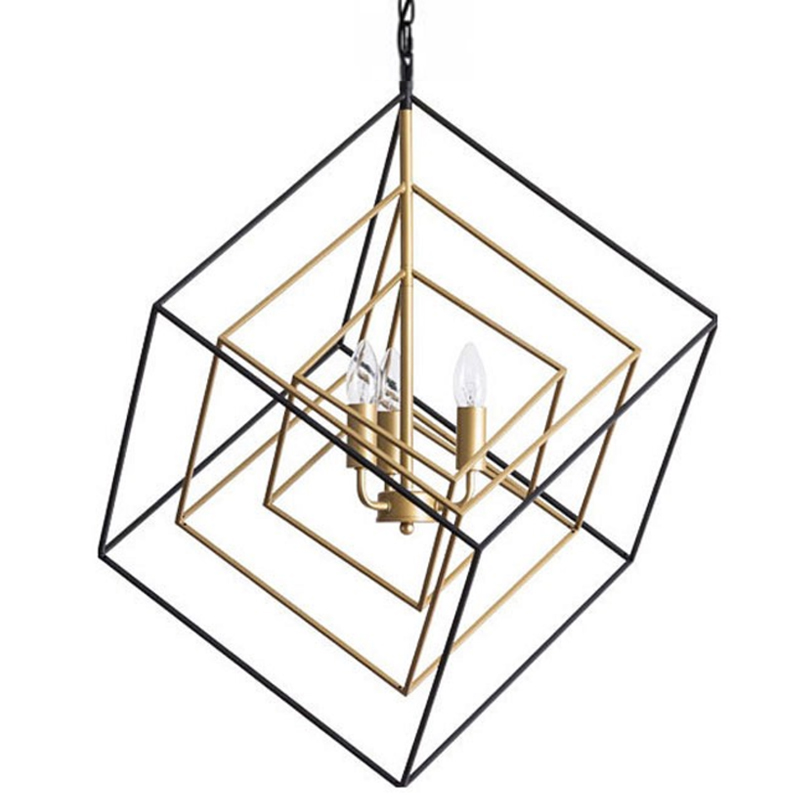 Светильник CUBIST Pendant Black and Gold 3 lamp Золотой Черный Светильник CUBIST Pendant Black and Gold 3 lamp Золотой Черный в Липецке | Loft Concept
