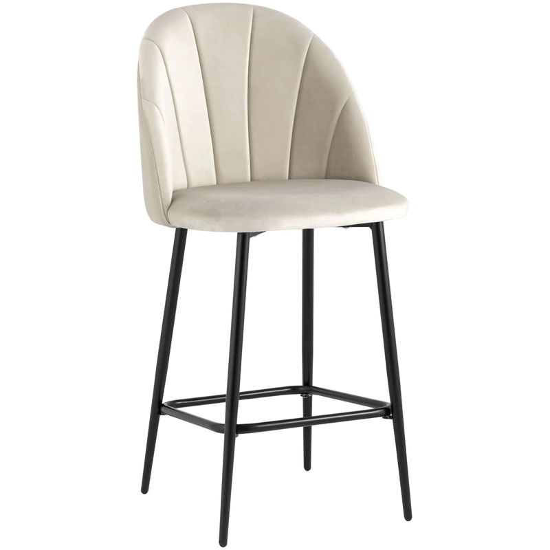 Барный Стул Balsari S Chair Молочный Велюр Молочный Черный Барный Стул Balsari S Chair Молочный Велюр Молочный Черный в Липецке | Loft Concept