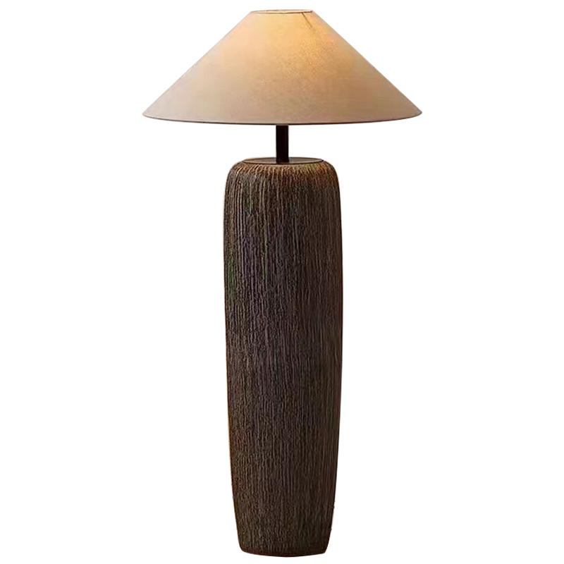 Торшер Coffey Lampshade Floor Lamp Бежевый Коричневый Торшер Coffey Lampshade Floor Lamp Бежевый Коричневый в Липецке | Loft Concept