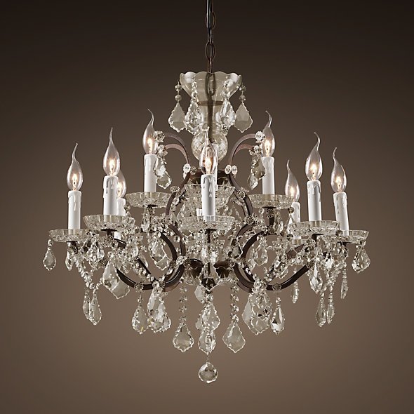 Люстра 19TH C. ROCOCO IRON & CLEAR CRYSTAL 12 Прозрачное Стекло Бурая ржавчина Люстра 19TH C. ROCOCO IRON & CLEAR CRYSTAL 12 Прозрачное Стекло Бурая ржавчина в Липецке | Loft Concept