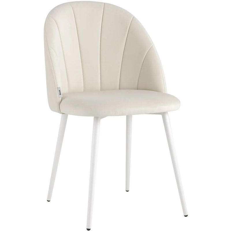 Стул Balsari S Chair Молочный Велюр Белые ножки Молочный Белый Стул Balsari S Chair Молочный Велюр Белые ножки Молочный Белый в Липецке | Loft Concept