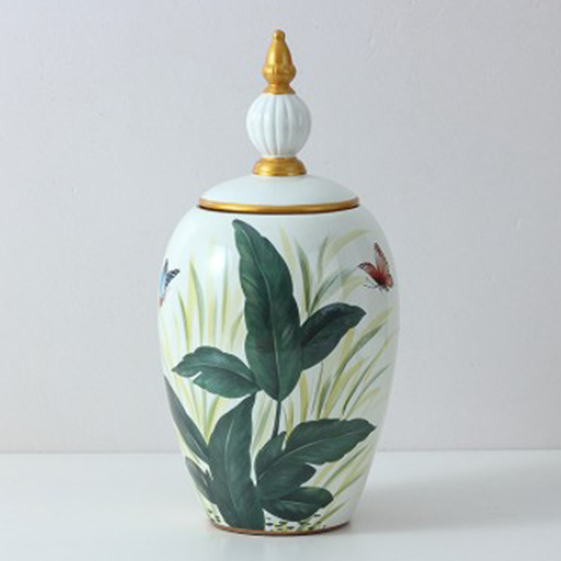 Ваза Vase Aina S Зеленый Белый Золотой Ваза Vase Aina S Зеленый Белый Золотой в Липецке | Loft Concept