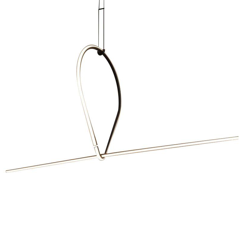 Подвесной светильник Drop Shape Line Black Led Lamp Черный Белый Подвесной светильник Drop Shape Line Black Led Lamp Черный Белый в Липецке | Loft Concept