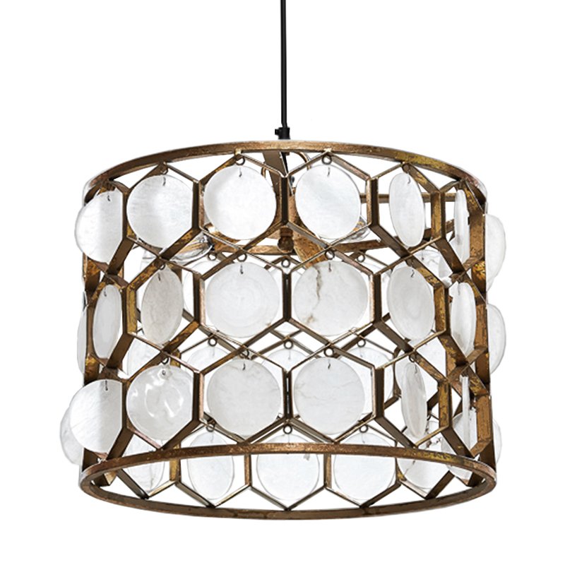 Seashell Cylinder pendant lamp Белый Позолоченная ржавчина Seashell Cylinder pendant lamp Белый Позолоченная ржавчина в Липецке | Loft Concept