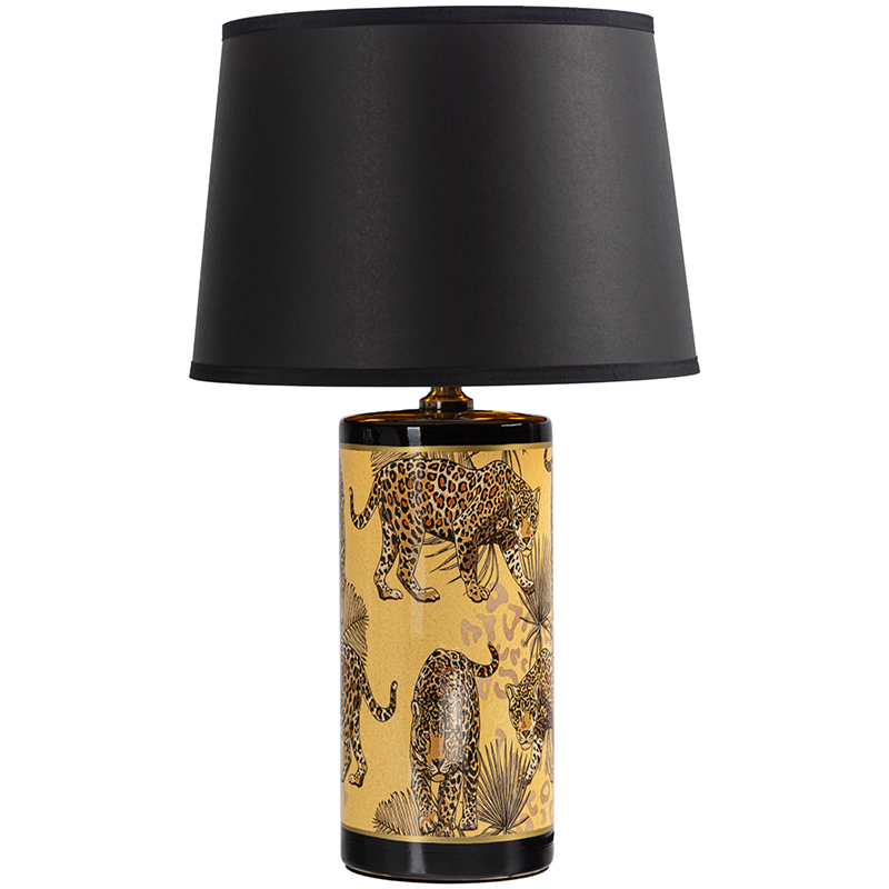 Настольная лампа с абажуром Leopard Lampshade Black Желтый Черный Настольная лампа с абажуром Leopard Lampshade Black Желтый Черный в Липецке | Loft Concept