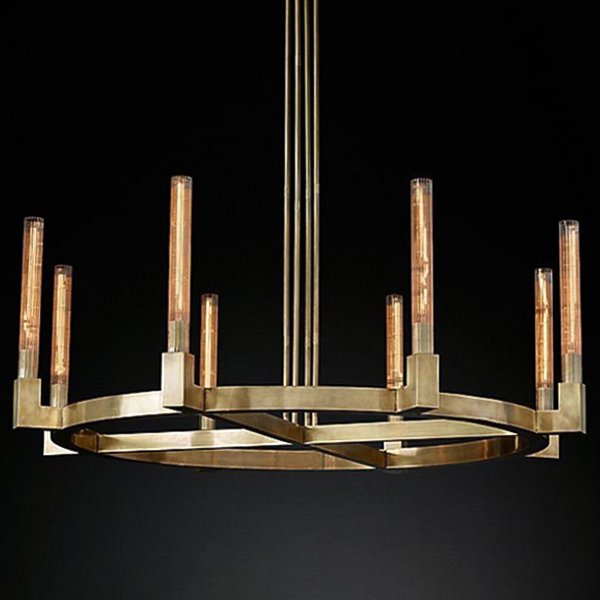 Люстра RH CANELLE Round Chandelier 8 Modern Brass Латунь Люстра RH CANELLE Round Chandelier 8 Modern Brass Латунь в Липецке | Loft Concept