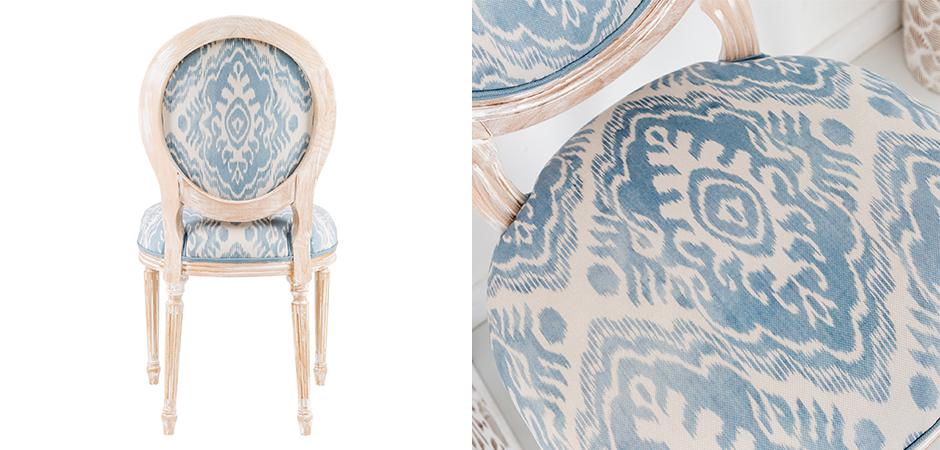 Мягкий стул со светло-голубым узором Ikat Pattern 2 Мягкий стул со светло-голубым узором Ikat Pattern 2 - Loft-Concept в Липецке