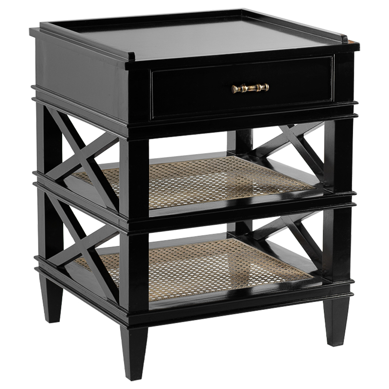 Тумба Jacqueline Wicker Shelves Бежевый Черный Тумба Jacqueline Wicker Shelves Бежевый Черный в Липецке | Loft Concept