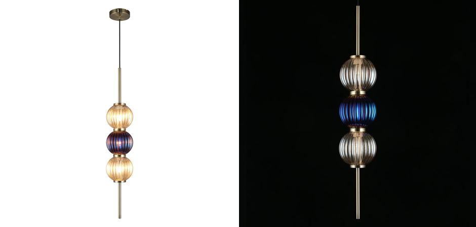 Подвесной светильник Shell Beads с цветным стеклом Подвесной светильник Shell Beads с цветным стеклом - Loft-Concept в Липецке