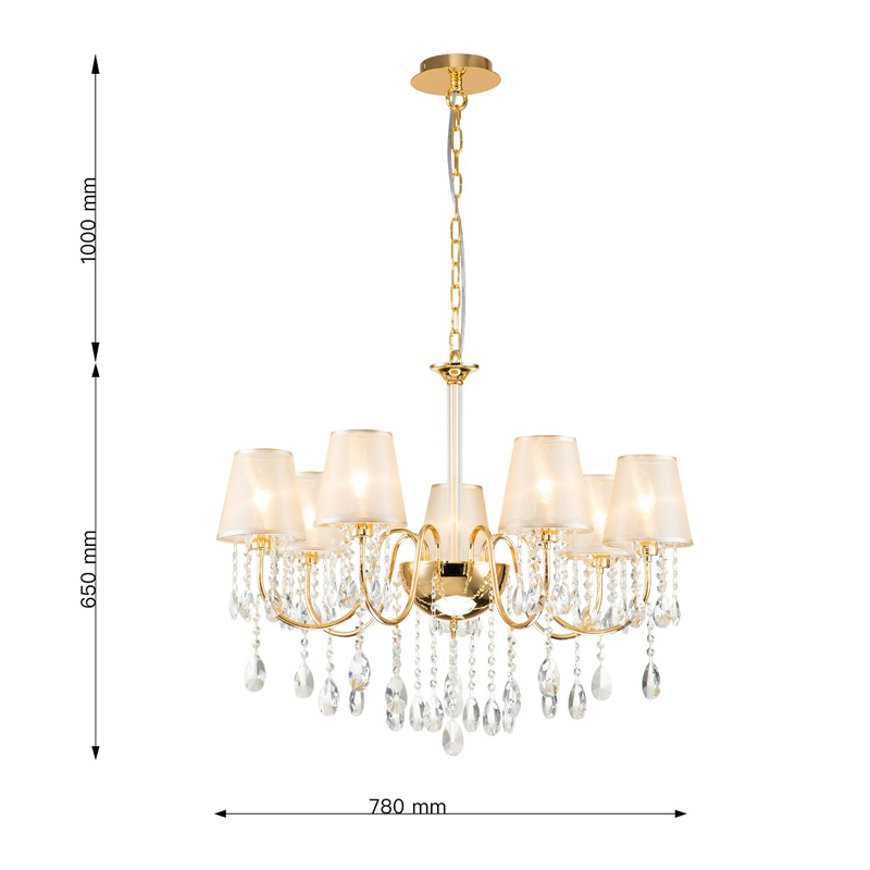 Люстра золотого цвета с хрустальным декором Dainty Light Люстра золотого цвета с хрустальным декором Dainty Light в Липецке