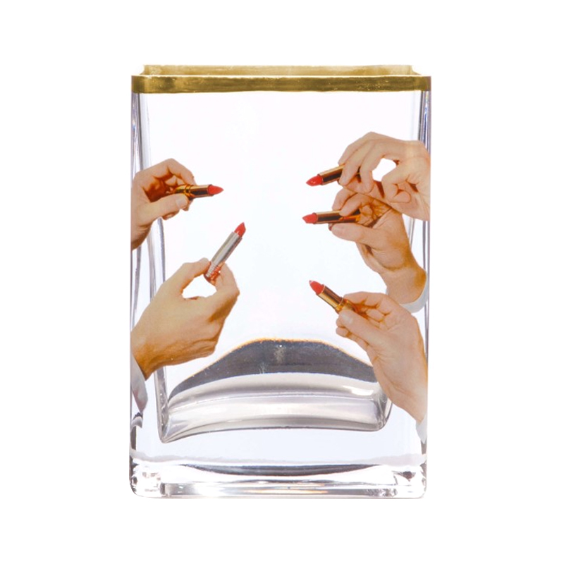 Ваза Seletti Lipstiks Прозрачный Золотой Бежевый Ваза Seletti Lipstiks Прозрачный Золотой Бежевый в Липецке | Loft Concept