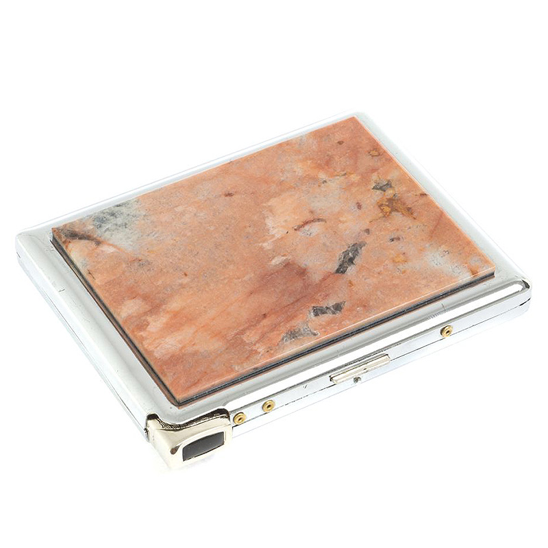 Портсигар с газовой зажигалкой из натурального камня Пегматит Stone Cigarettes Cases Оранжевый Серебряный Портсигар с газовой зажигалкой из натурального камня Пегматит Stone Cigarettes Cases Оранжевый Серебряный в Липецке | Loft Concept