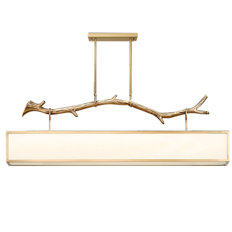 Дизайнерская прямоугольная люстра с золотой веткой Rectangular chandelier golden branch Золотой Дизайнерская прямоугольная люстра с золотой веткой Rectangular chandelier golden branch Золотой в Липецке | Loft Concept