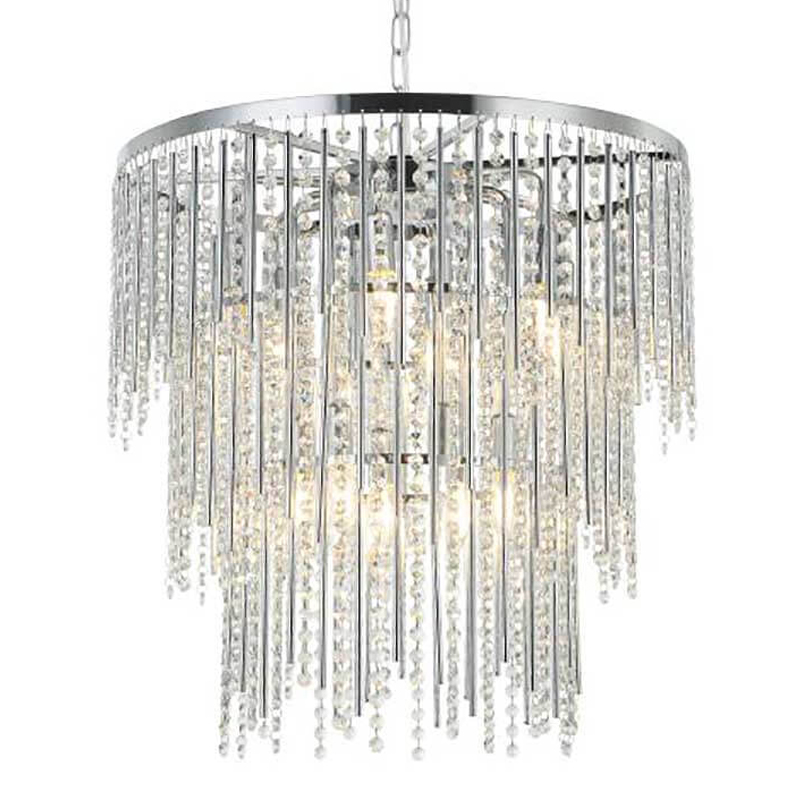 Люстра Crystal Wind Chimes Chrome Chandelier Хром Прозрачный в Липецке | Loft Concept 