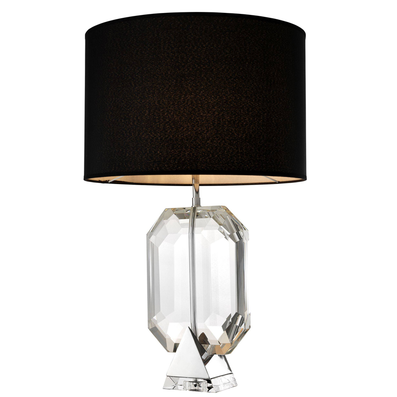 Настольная лампа Eichholtz Table Lamp Emerald Nickel & black Черный Никель Прозрачный Настольная лампа Eichholtz Table Lamp Emerald Nickel & black Черный Никель Прозрачный в Липецке | Loft Concept