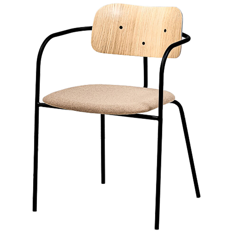 Стул Pilar Loft Stool beige Черный Бежевый Древесина Стул Pilar Loft Stool beige Черный Бежевый Древесина в Липецке | Loft Concept