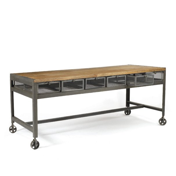 Стол Industrial Metal Metropolitan Work Table Черный Стол Industrial Metal Metropolitan Work Table Черный в Липецке | Loft Concept