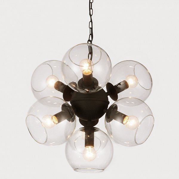 Люстра Sphere Cumulus Glass Chandelier 7 Черный Люстра Sphere Cumulus Glass Chandelier 7 Черный в Липецке | Loft Concept