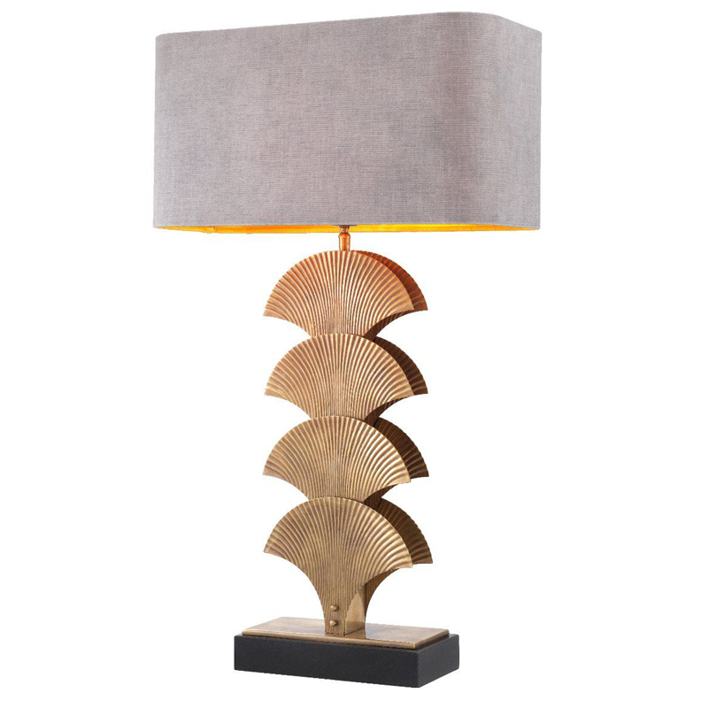 Настольная лампа Eichholtz Table Lamp Iris Черный Винтажная латунь Серый в Липецке | Loft Concept 