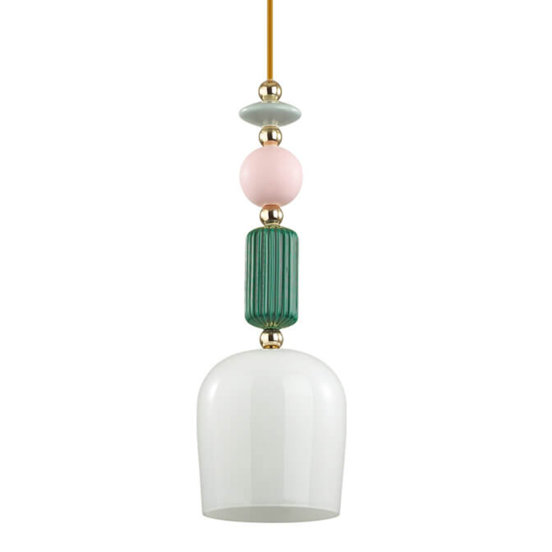 Подвесной светильник Iris hanging lamp candy green Белое матовое стекло Розовый пастельный Зеленый Подвесной светильник Iris hanging lamp candy green Белое матовое стекло Розовый пастельный Зеленый в Липецке | Loft Concept