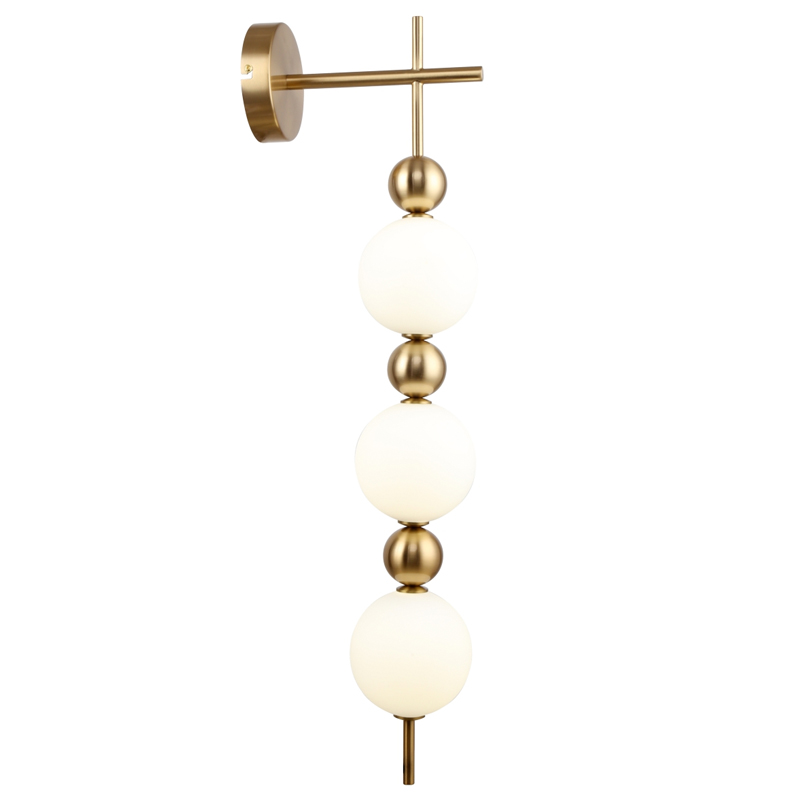 Бра PEARLS SUSPENSION 3 Лампы Белый Латунь Бра PEARLS SUSPENSION 3 Лампы Белый Латунь в Липецке | Loft Concept