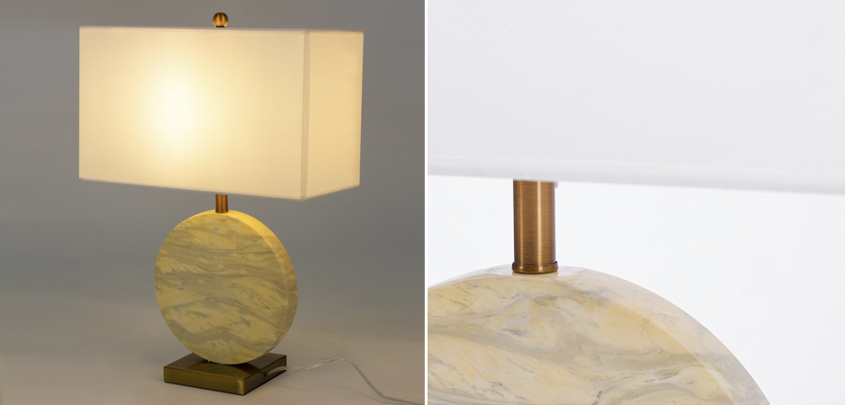 Настольная лампа Lua Grande Table Lamp beige marble Настольная лампа Lua Grande Table Lamp beige marble - Loft-Concept в Липецке