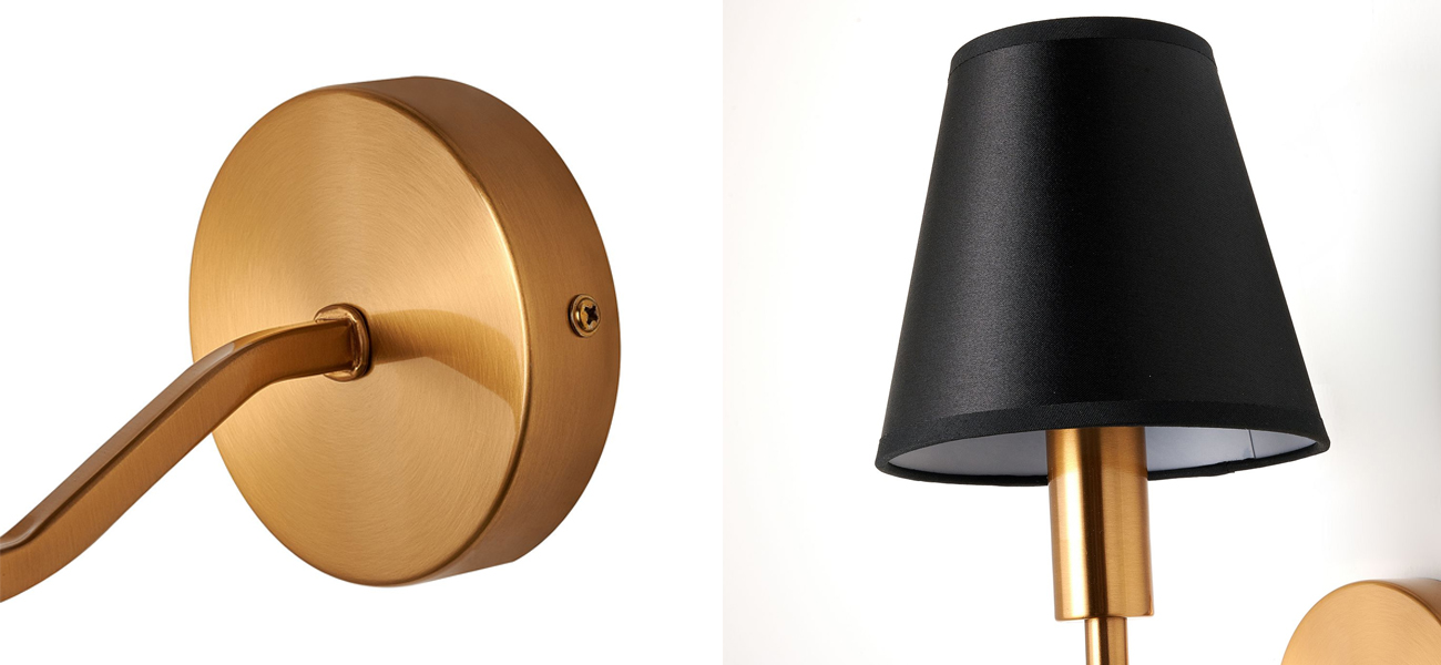 Бра с черным атласным абажуром Moriart - фото