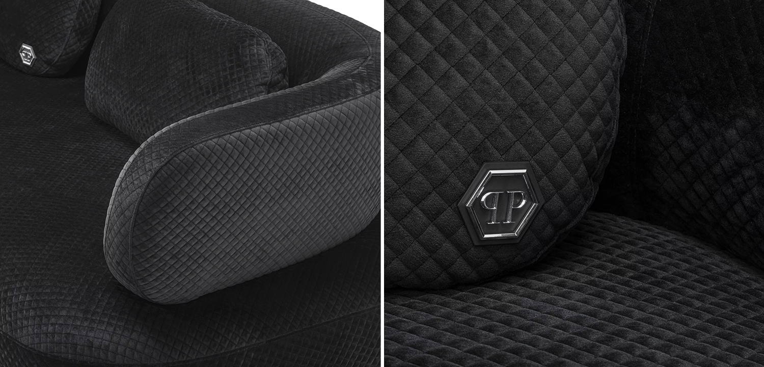 Диван Philipp Plein Sofa Signature Чёрный - фото №1