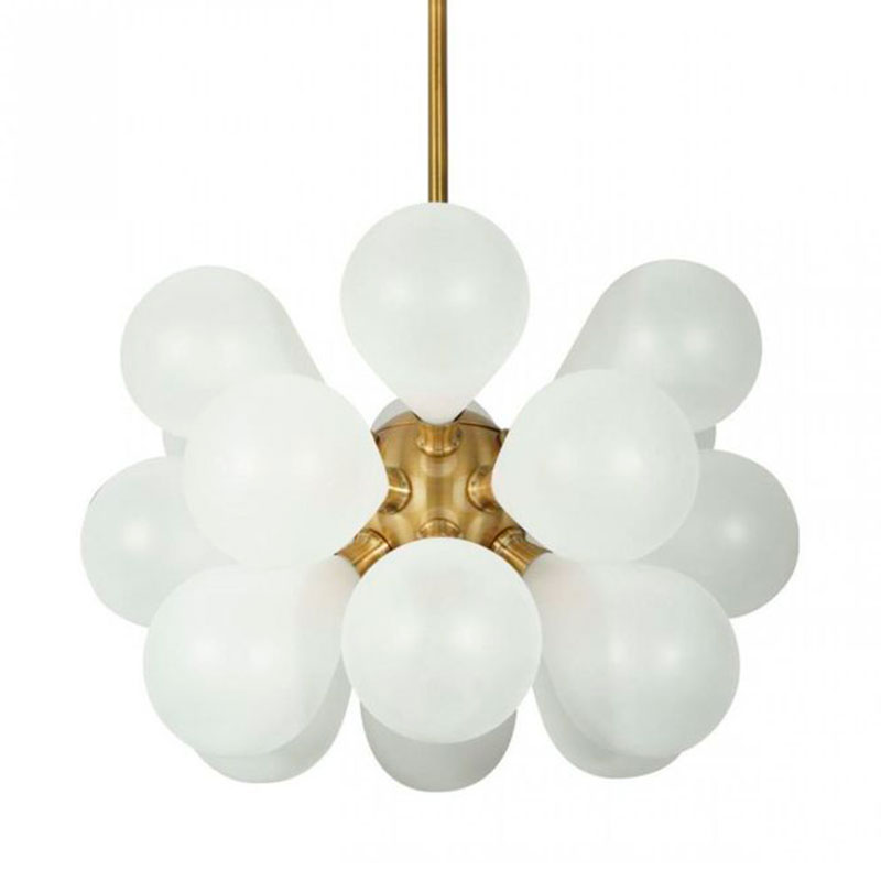 Люстра Simonet Chandelier White 55 см Белый Золотой Люстра Simonet Chandelier White 55 см Белый Золотой в Липецке | Loft Concept