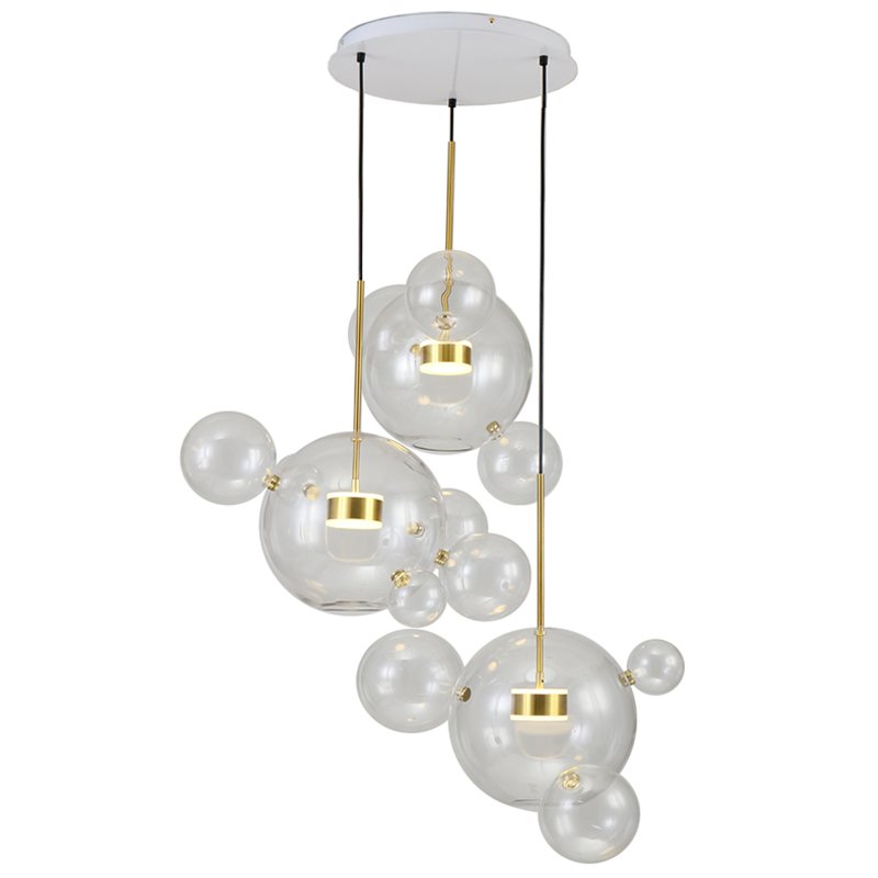 Люстра Bolle Circular Chandelier 14 BUBBLE Giopato & Coombes Прозрачный (Transparent) Латунь Люстра Bolle Circular Chandelier 14 BUBBLE Giopato & Coombes Прозрачный (Transparent) Латунь в Липецке | Loft Concept