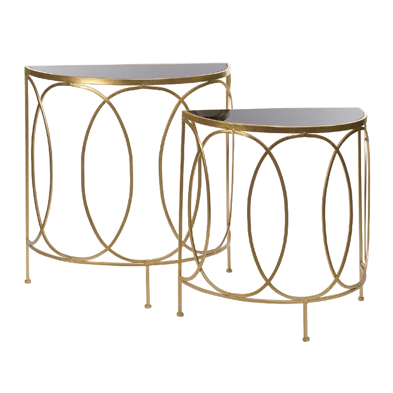 Консоль полукруглая Frame Metallic Gold Золотой Желтый Консоль полукруглая Frame Metallic Gold Золотой Желтый в Липецке | Loft Concept