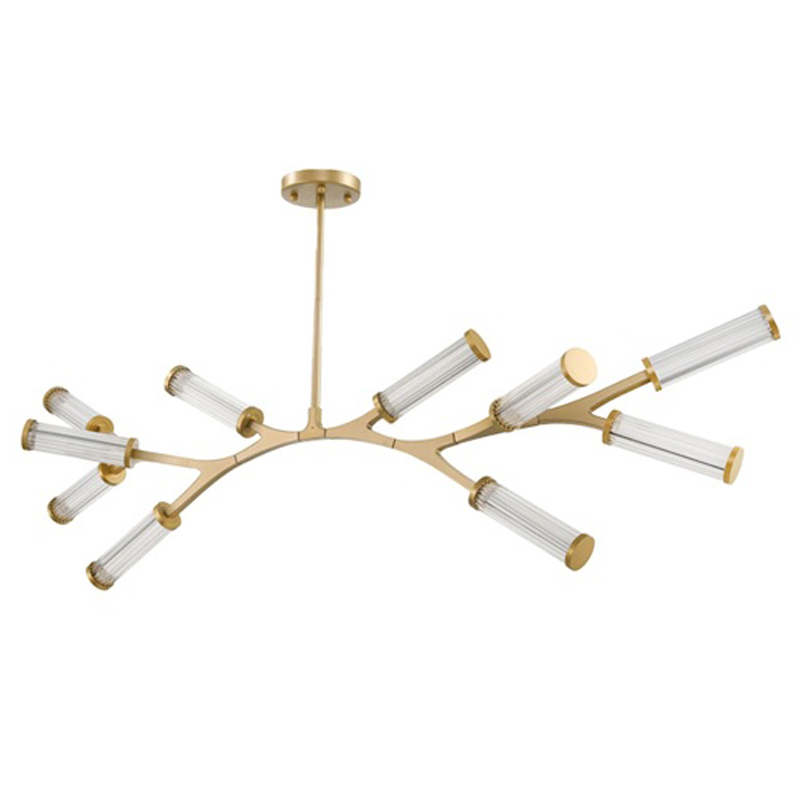 Люстра Cylinder Branches Chandelier Gold 10 Золотой Прозрачный Люстра Cylinder Branches Chandelier Gold 10 Золотой Прозрачный в Липецке | Loft Concept