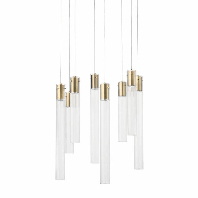 Люстра Jenae Glass Tubes Chandelier 8 Прозрачное Стекло Латунь Люстра Jenae Glass Tubes Chandelier 8 Прозрачное Стекло Латунь в Липецке | Loft Concept