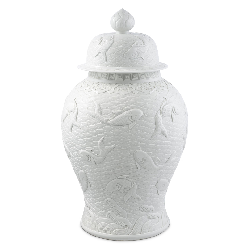 Ваза с крышкой Eichholtz Jar Voltaire Белый Ваза с крышкой Eichholtz Jar Voltaire Белый в Липецке | Loft Concept