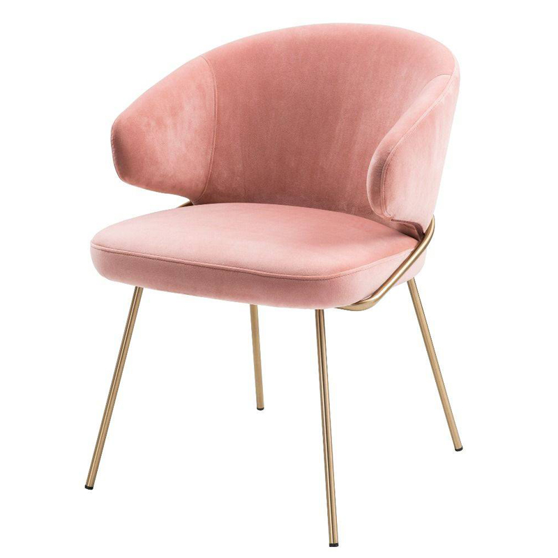 Стул Eichholtz Dining Chair Kinley nude Розовый пастельный Латунь Стул Eichholtz Dining Chair Kinley nude Розовый пастельный Латунь в Липецке | Loft Concept