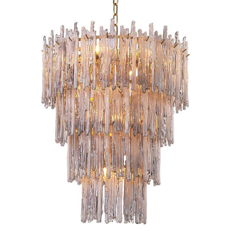 Люстра Eichholtz Chandelier Saint Roch S Серый Стекло Смок Латунь Люстра Eichholtz Chandelier Saint Roch S Серый Стекло Смок Латунь в Липецке | Loft Concept
