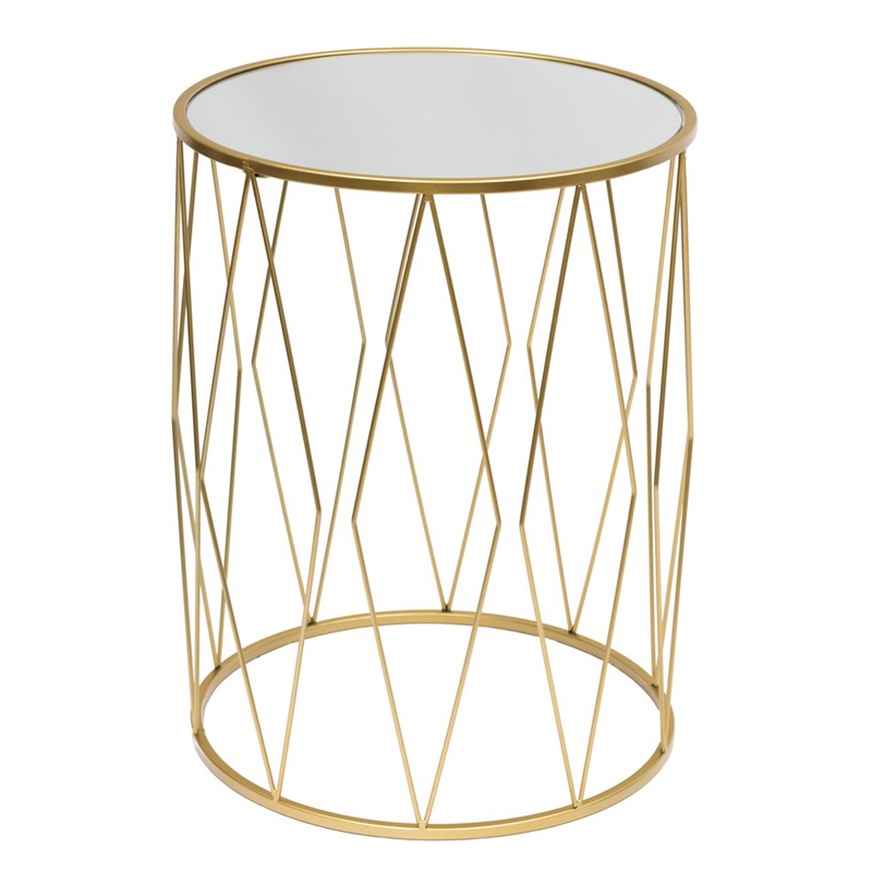 Приставной стол Geometric Interior Table белое стекло Золотой Белый Приставной стол Geometric Interior Table белое стекло Золотой Белый в Липецке | Loft Concept