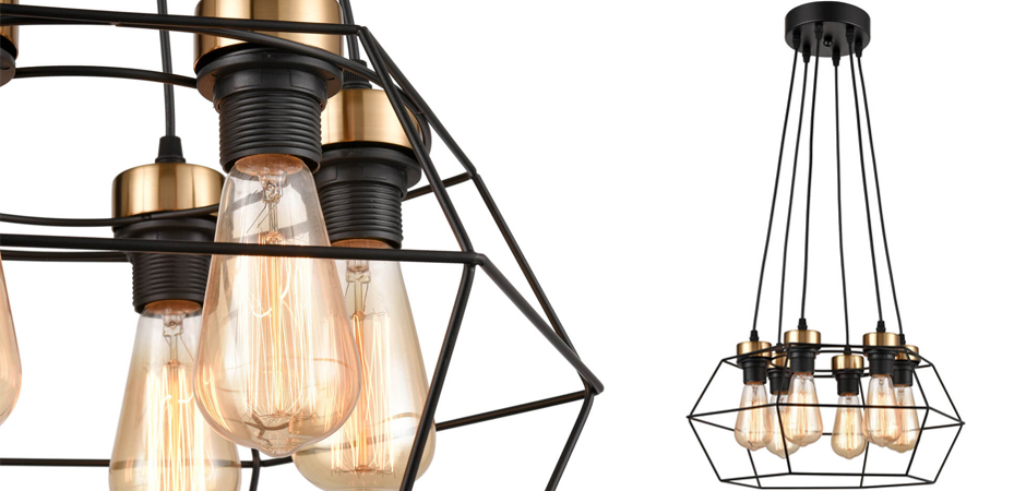 Люстра Loft Wire Cage Black lamp 6 Люстра Loft Wire Cage Black lamp 6 - Loft-Concept в Липецке