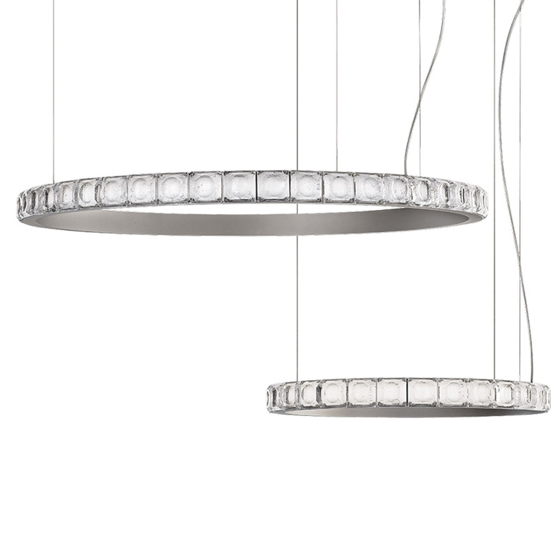 Люстра Ring horizontal silver chandelier Прозрачный Серебряный Люстра Ring horizontal silver chandelier Прозрачный Серебряный в Липецке | Loft Concept