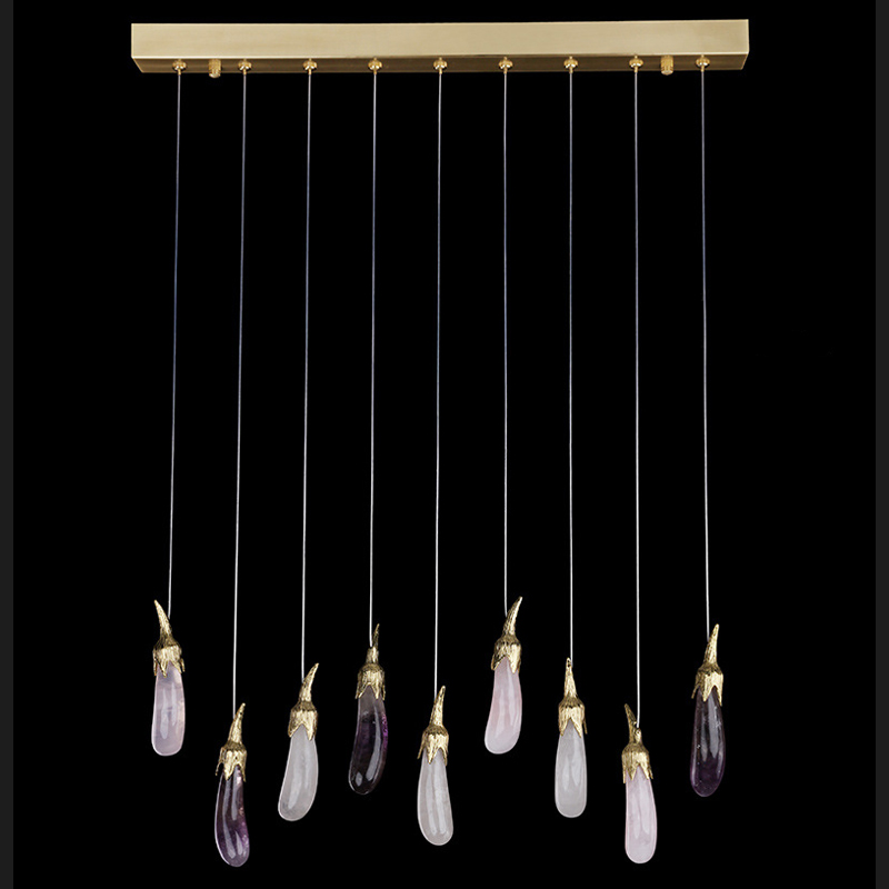 Люстра Eggplant Chandelier Line Латунь Белый Розовый пастельный Violet Dusk ( фиолетовый сумрак ) Люстра Eggplant Chandelier Line Латунь Белый Розовый пастельный Violet Dusk ( фиолетовый сумрак ) в Липецке | Loft Concept