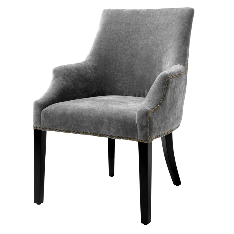 Стул Eichholtz Dining Chair Legacy grey Серый Черный Латунь Античная полированная Стул Eichholtz Dining Chair Legacy grey Серый Черный Латунь Античная полированная в Липецке | Loft Concept