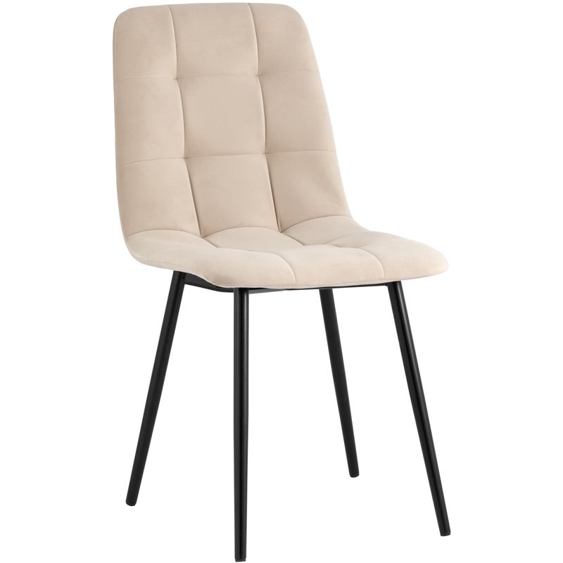 Стул NANCY S-2 Chair Бежевый Велюр Бежевый Черный Стул NANCY S-2 Chair Бежевый Велюр Бежевый Черный в Липецке | Loft Concept