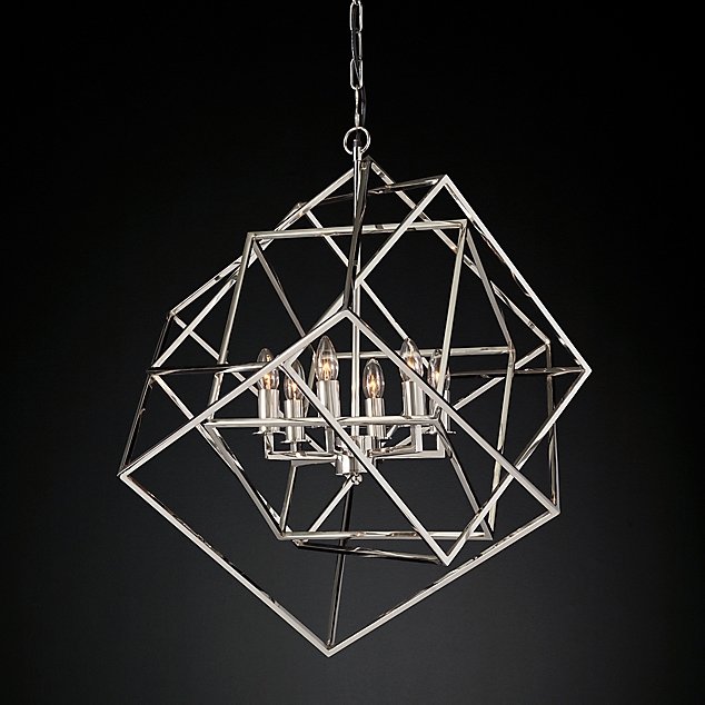 Люстра Restoration Hardware Caged Cubist Pendant Серебряный Люстра Restoration Hardware Caged Cubist Pendant Серебряный в Липецке | Loft Concept