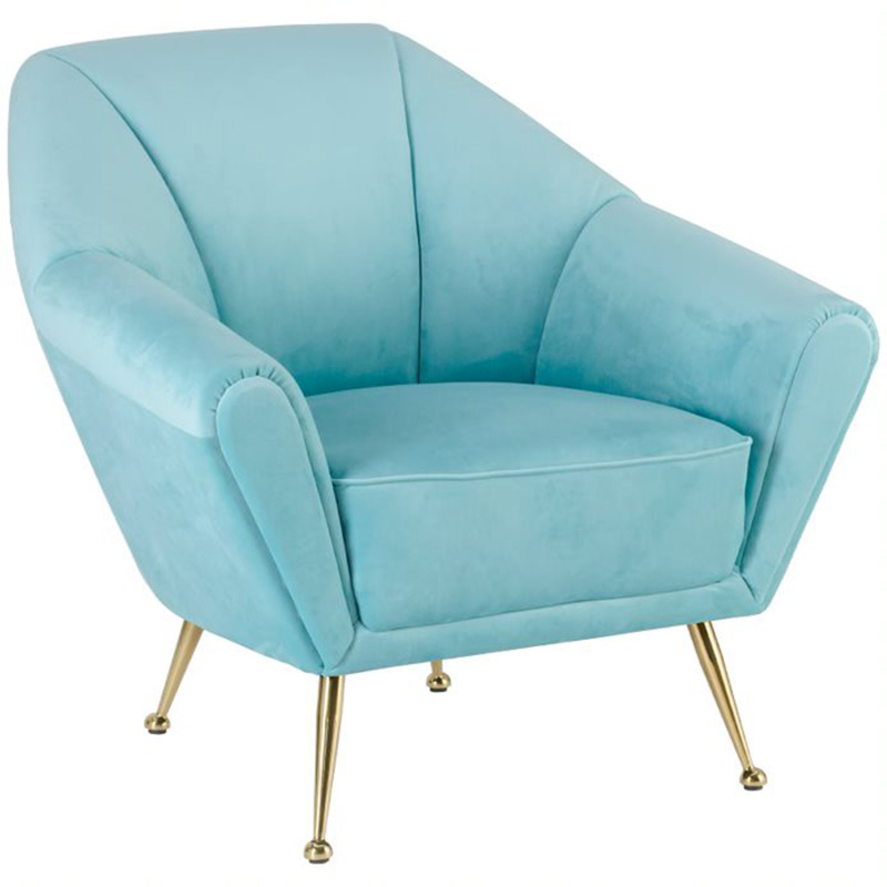 Кресло Brunner Chair light blue Голубой Золотой Кресло Brunner Chair light blue Голубой Золотой в Липецке | Loft Concept