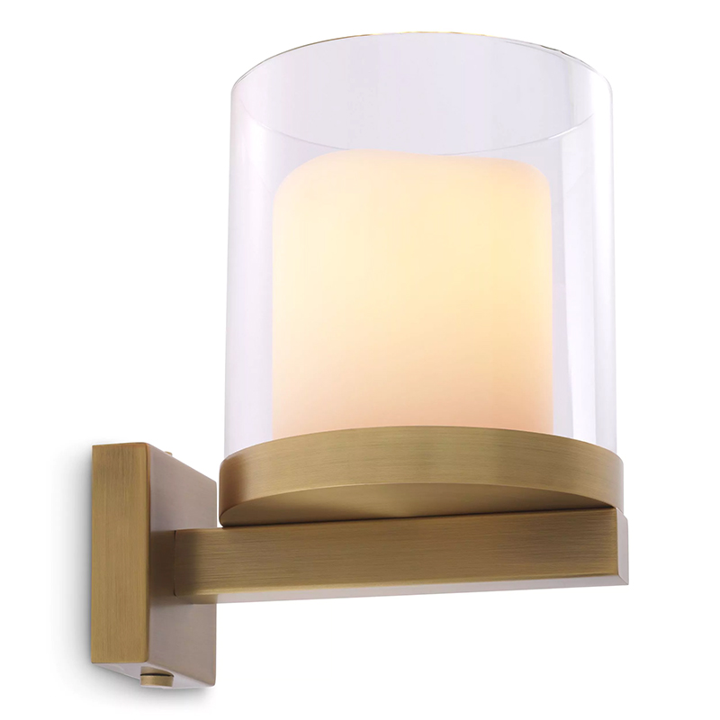 Бра Eichholtz Wall Lamp Donovan Brass Белый Латунь Прозрачное Стекло Бра Eichholtz Wall Lamp Donovan Brass Белый Латунь Прозрачное Стекло в Липецке | Loft Concept